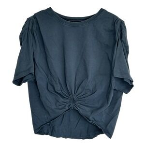 SPRWMN Twisted Cropped T Shirt Top Womens Large Teal Grunge Skater Designer